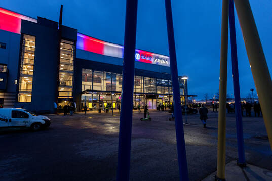 Exteriör vy av Saab Arena