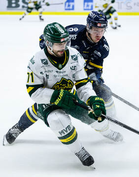 Björklövens Gustav Possler och Södertäljes Carter Ashton