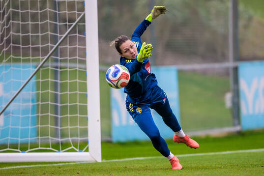 Goalkeeper Jennifer Falk of the Swedish women's national