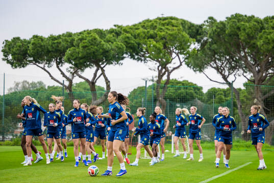 Players of the Swedish women's national football at a