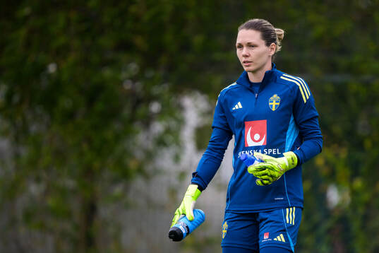 Goalkeeper Jennifer Falk of the Swedish women's national