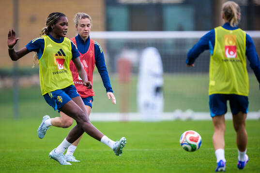 Evelyn Ijeh and Julia Zigiotti Olme of the Swedish women's