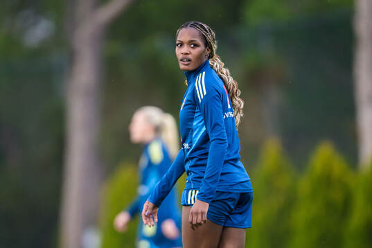 Evelyn Ijeh of the Swedish women's national football at a