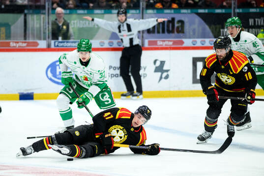 Rögles Albin Sundsvik och Brynäs Lucas Pettersson och