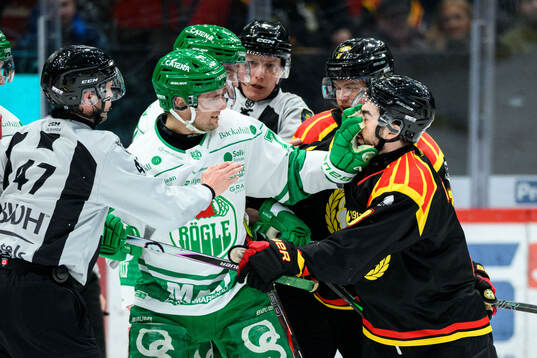 Rögles Daniel Zaar och Brynäs Bobby Trivigno