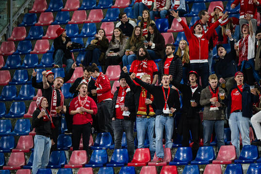 Spectators in the stands