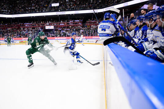 Färjestads Emil Alba och Leksands Anton Johansson