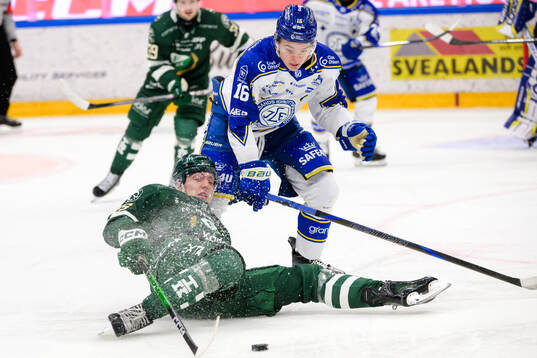 Färjestads Jack Berglund och Leksands Rocky Langvardt