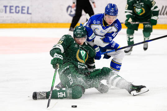 Färjestads Jack Berglund och Leksands Rocky Langvardt