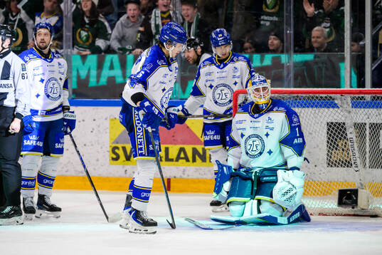 Leksands Alexander Lundqvist och målvakt Marcus Gidlöf