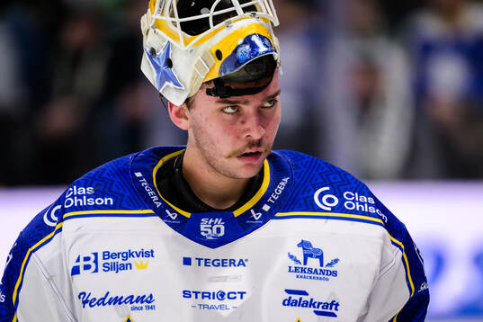 Leksands målvakt Marcus Gidlöf deppar