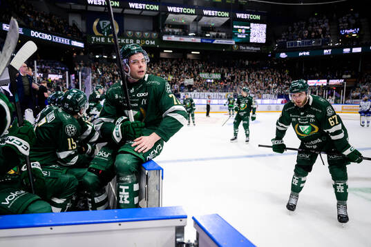 Färjestads Viktor Lodin och Radim Zohorna deppar