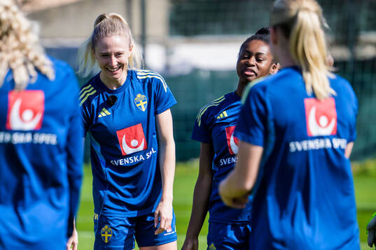 Rebecka Blomqvist and Monica Jusu Bah of the Swedish