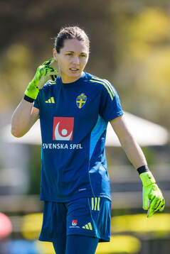 Goalkeeper Jennifer Falk of the Swedish women's national