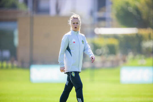 Goalkeeper coach Sofia Lundgren of the Swedish women's