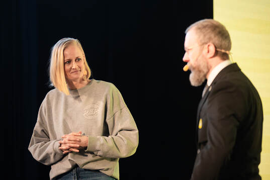 Carolina Klüft, verksamhetschef Generation PEP, och Henrik