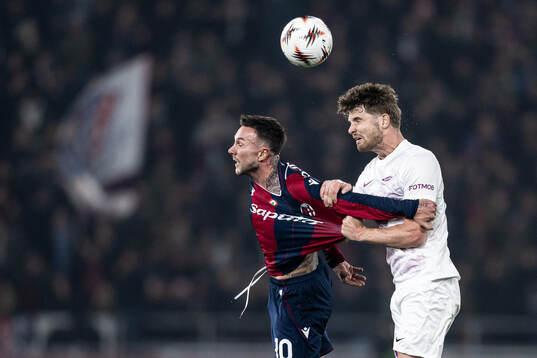 Federico Bernardeschi of Bologna and Jacob Sørensen of