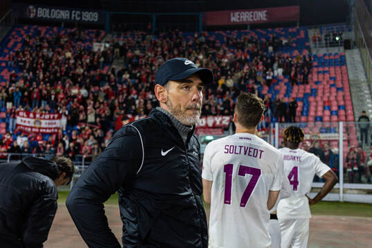 Head coach Freyr Alexandersson of Brann looks dejected