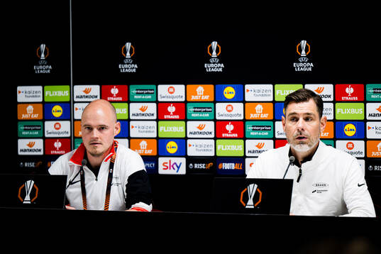 Thomas Brakstad, press officer, and head coach Freyr