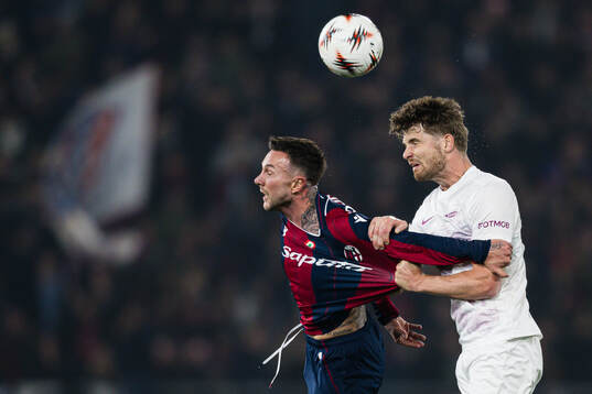 Federico Bernardeschi of Bologna and Jacob Sørensen of
