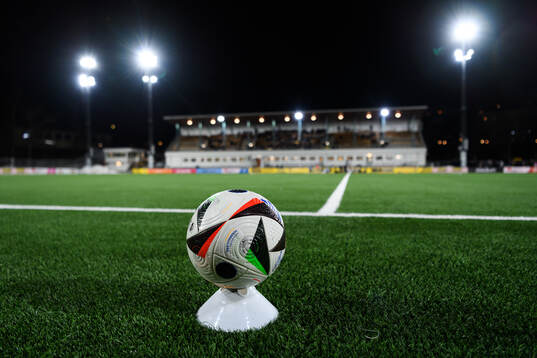 En uppställd fotboll