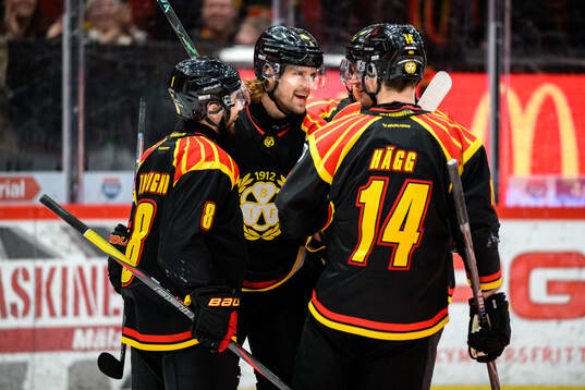 Brynäs Axel Jonsson-Fjällby jublar med lagkamrater