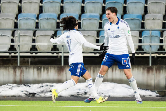 IFK Norrköpings Elias Jemal och Albert Aleksanjan jublar