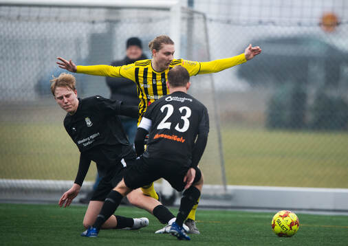 IFK Hässleholms Lucas Johnsson i träningsmatchen mellan
