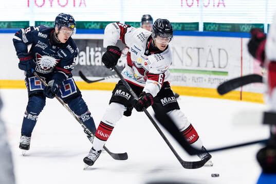 Linköpings Erik Norén och Malmö Redhawks Eemil Viro