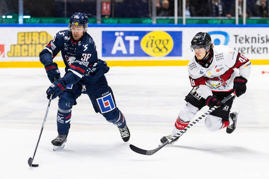 Linköpings Johan Södergran och Malmö Redhawks Lauri