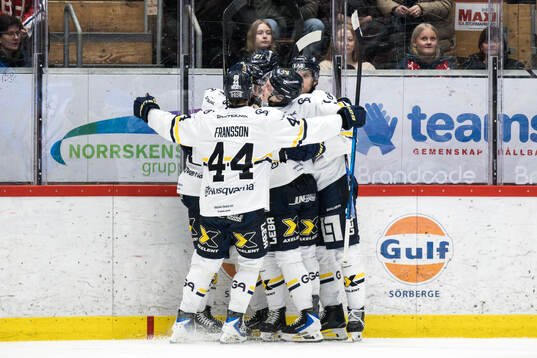 HV71s Hampus Eriksson jublar