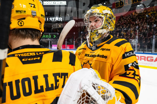 Skellefteås målvakt Linus Söderström jublar