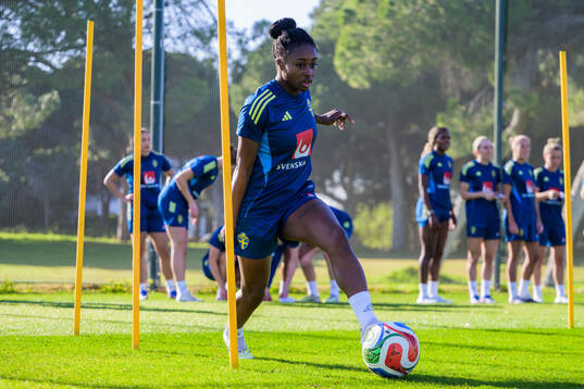 Monica Jusu Bah at a training session with the women's