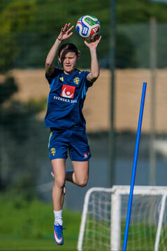 Matilda Vinberg at a training session with the women's