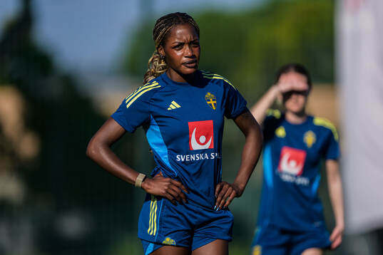 Evelyn Ijeh at a training session with the women's national