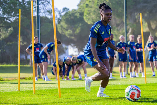 Monica Jusu Bah at a training session with the women's