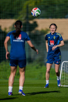 Matilda Vinberg at a training session with the women's
