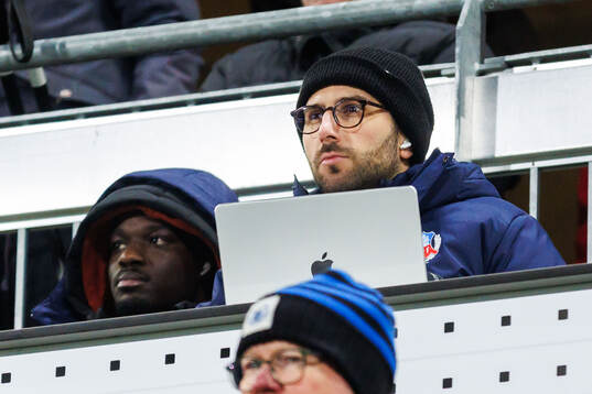 Helsingborgs Gianluca Minarelli och Samuel Asoma på