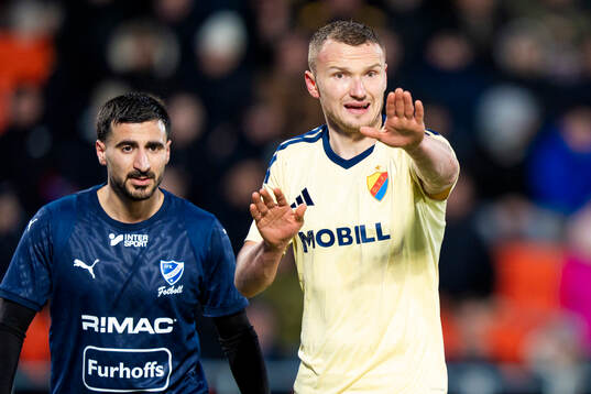 IFK Skövdes Elmar Abraham och Djurgårdens Piotr Johansson