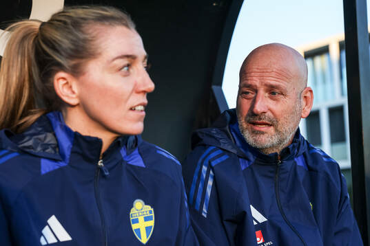 Linda Sembrant and coach Magnus Wikman  of Sweden