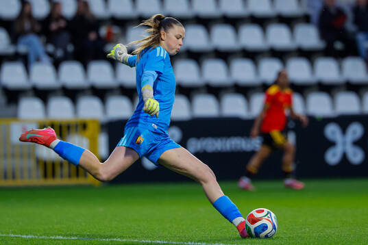 Goalkeeper Marie Elferink of Belgium of Belgium