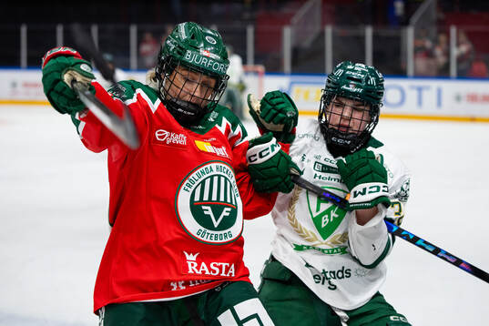 Frölundas Hanna Olsson och Färjestads Vilma Nilsson