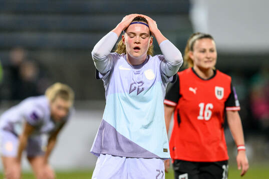 Signe Gaupset of Norway looks dejected