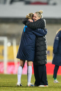 Head coach Gemma Grainger of Norway celebrates