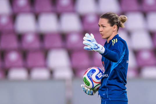 Goalkeeper Jennifer Falk of Sweden