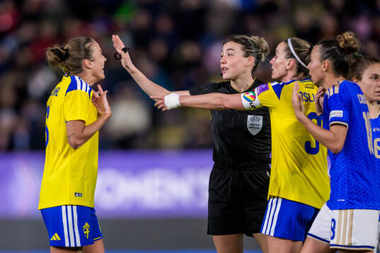 Filippa Angeldahl and Kosovare Asllani of Sweden and
