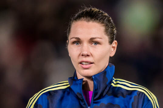 Goalkeeper Jennifer Falk of Sweden