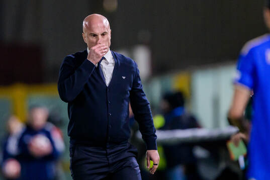 Head coach Andrea Soncin looks dejected