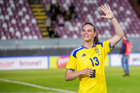 Bella Andersson of Sweden celebrates