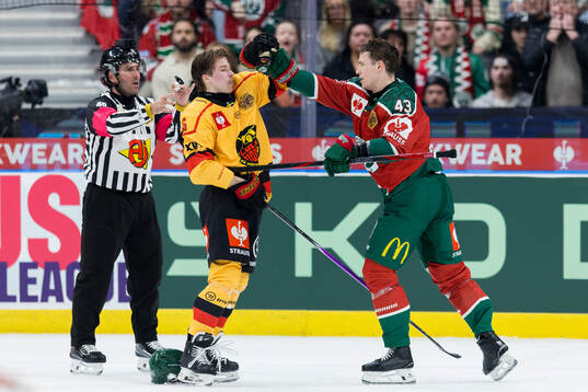Isac Hedqvist of Luleå and Tom Nilsson of Frölunda